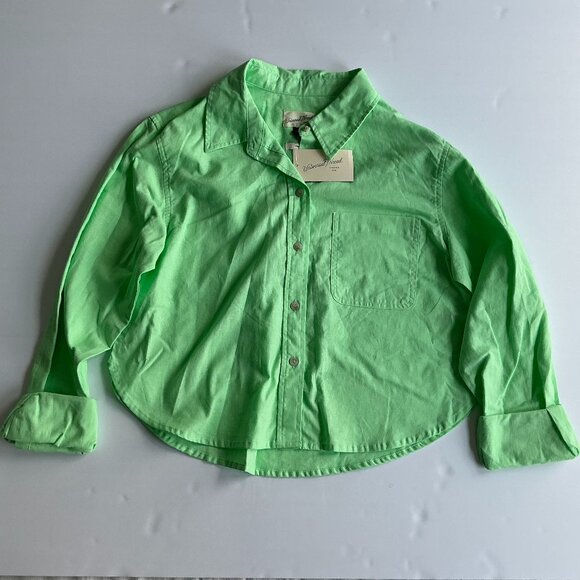 Universal Thread Button Down Crop Top Green Size Medium - Picture 1 of 4
